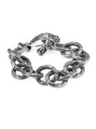 King Baby Studio Sterling Silver Engraved Single Link Toggle Bracelet
