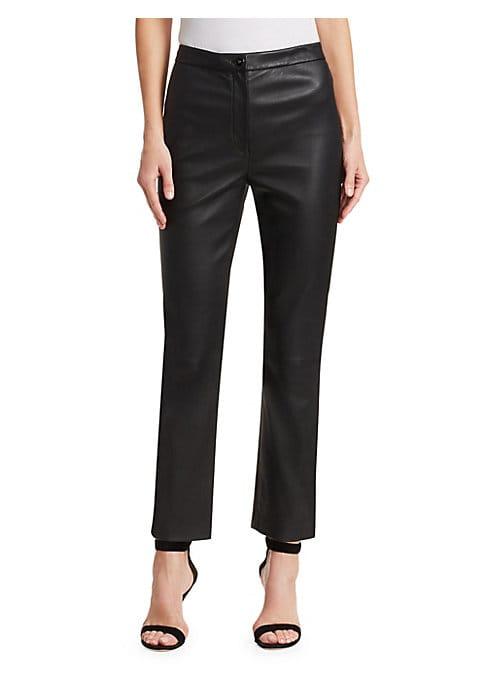 St. John Stretch Leather Cropped Pants