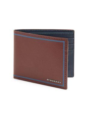 Burberry Calf Grain Leather Hip-fold Wallet