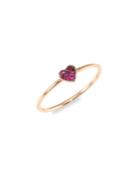 Sydney Evan Ruby Heart & 14k Rose Gold Ring
