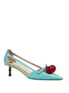 Gucci Unia Cherry-embellished Leather Pumps