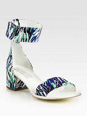 Stella Mccartney Animal-print Canvas Ankle Strap Sandals
