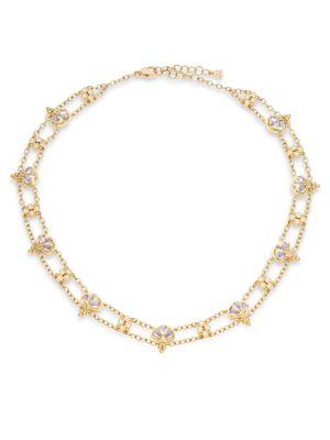 Temple St. Clair Lotus Diamond, Blue Moonstone & 18k Yellow Gold Necklace