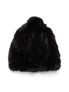 Glamourpuss Rabbit Fur Slouch Pom Hat