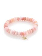 Sydney Evan Diamond, Pink Opal & 14k Yellow Gold Starfish Beaded Stretch Bracelet
