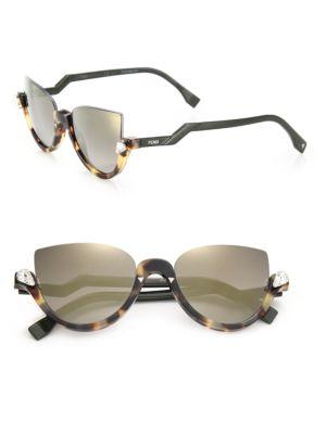 Fendi 52mm Embellished Semi-rimless Acetate Sunglasses