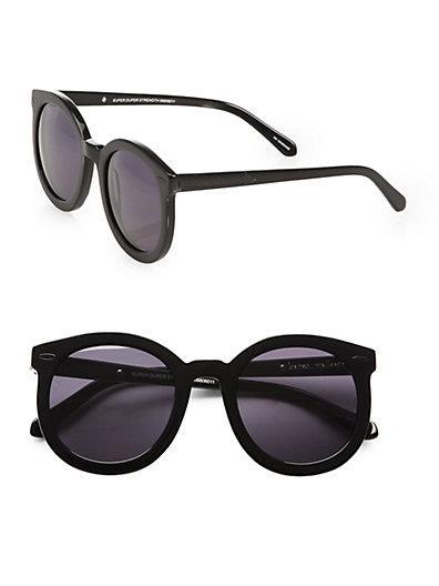 Karen Walker Super Duper Strength Oversized Round Sunglasses/black