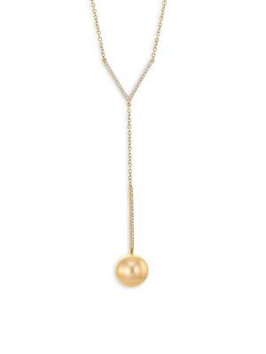 Yoko London 18k Yellow Gold Y-necklace With Pearl
