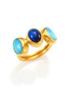 Gurhan Amulet Hue Opal, Blue Moonstone & 24k Yellow Gold Ring
