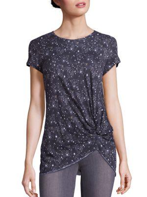 Stateside Starry Night Printed Knot Front Tee