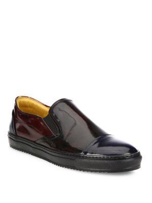 Saks Fifth Avenue Collection Leather Cap Toe Slip-on Sneakers