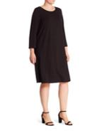 Eileen Fisher, Plus Size Plus Jewel Neck Solid Dress