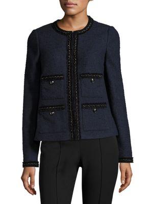 L.k. Bennett Halyna Trim Tweed Tailored Jacket