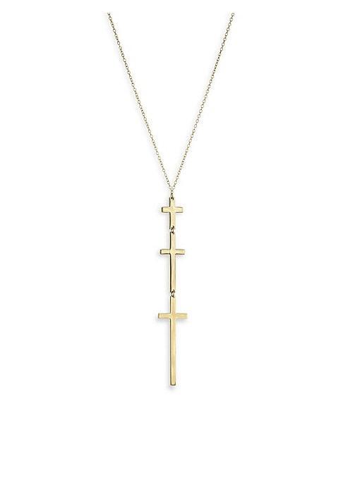 Jennifer Zeuner Jewelry Kassidy Goldplated Lariat Cross Necklace