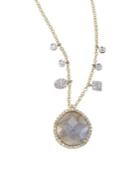 Meira T Diamond, Blue Labradorite, 14k Yellow & White Gold Pendant Necklace