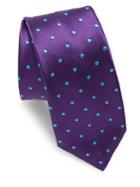 Ike Behar Purple Dots Silk Tie