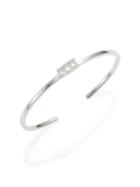 Jennifer Zeuner Jewelry Dasha White Sapphire & Sterling Silver Cuff Bracelet