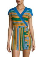 Diane Von Furstenberg Striped Wrap Dress