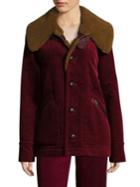 Marc Jacobs Corduroy Faux-shearling Collar Jacket