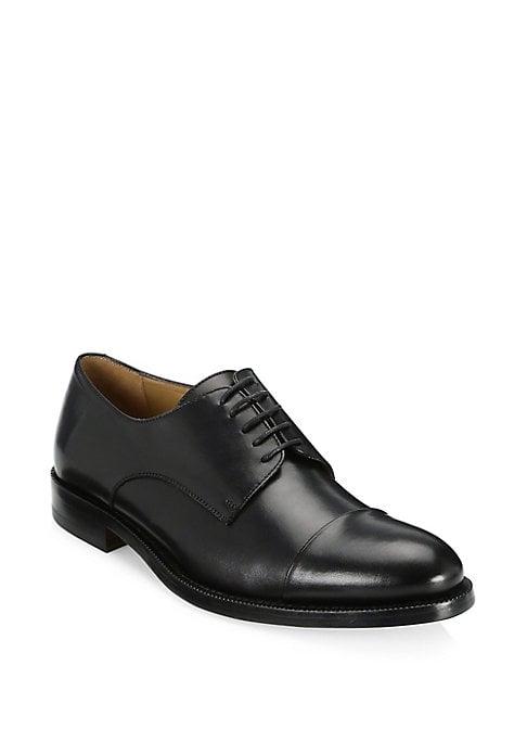 Saks Fifth Avenue Collection Cap Toe Leather Dress Shoes