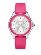 Michele Watches Cape Pink Topaz, Stainless Steel & Silicone Strap Watch/hot Pink