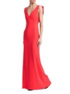 Emporio Armani Butterfly Back V-neck Gown
