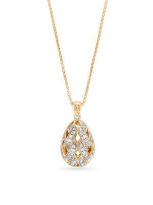John Hardy Classic Diamond & 18k Yellow Gold Necklace