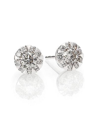 Kwiat Sunburst Diamond & 18k White Gold Stud Earrings