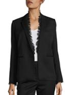 The Kooples Smoking Lace Trimmed Suit Jacket