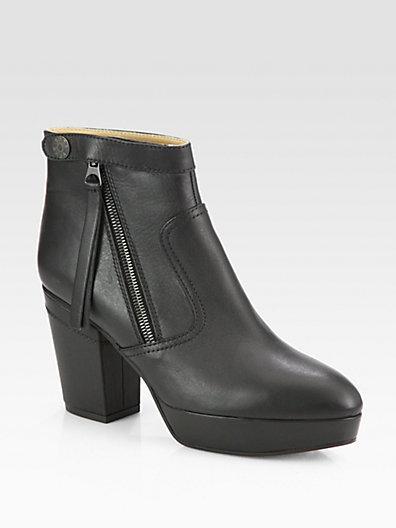 Acne Studios Track Leather Platform Ankle Boots