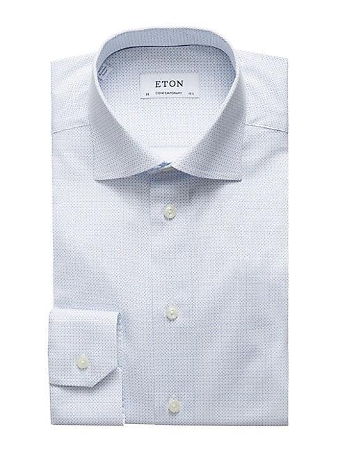 Eton Contemporary-fit Micro Print Dress Shirt