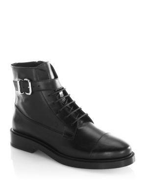 Tod's Buckle Leather Combat Boots