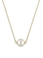 Majorica 10mm White Pearl & Goldtone Stainless Steel Pendant Necklace