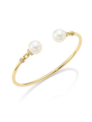Yoko London Freshwater Pearls & 18k Gold Bangle