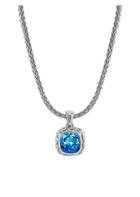 John Hardy Chain Silver & London Blue Topaz Magic-cut Necklace