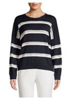 Peserico Lurex Striped Wool, Silk & Cashmere Sweater
