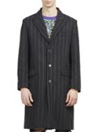 Palm Angels Pinstripe Ripped Coat