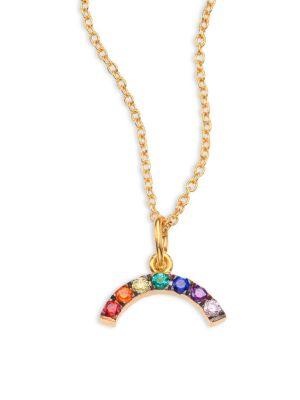 Iam By Ileana Makri Mini Rainbow Crystal Pendant Necklace