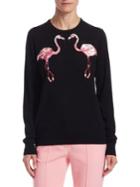 Victoria, Victoria Beckham Sequin Flamingo Wool Sweater