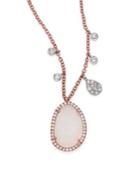 Meira T Druzy, Mother-of-pearl, Diamond & 14k Rose Gold Pendant Necklace