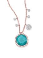 Meira T Amazonite, Diamond & 14k Rose Gold Pendant Necklace