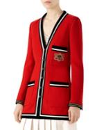 Gucci Wool Sable Jacket With Crest Applique