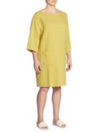Eileen Fisher, Plus Size Plus Organic Cotton Boatneck Tunic Dress