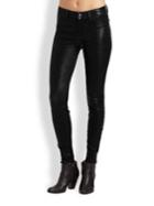 J Brand Mid-rise Leather Skinny Jeans