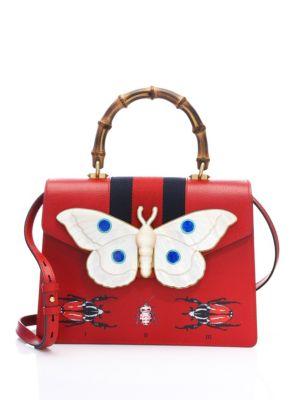 Gucci Butterfly Leather Handbag