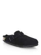 Birkenstock Boston Shearling And Suede Slip-on Clogs