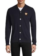 Comme Des Garcons Play Gold Heart Wool Cardigan
