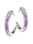 Alexis Bittar Lucite & Crystal Hoop Earrings/1