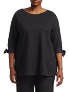Lafayette 148 New York, Plus Size Catriona Bow Cuff Top