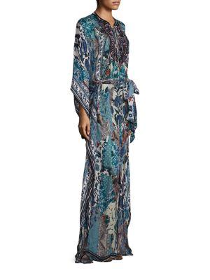Roberto Cavalli Printed Silk Caftan Dress